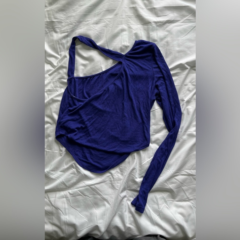 Free People Indigo Asymmetrical Top